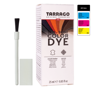 TARRAGO Color Dye SINGLE CMY Colors 25ml + Brush + Sponge - akrylowe farby do skór licowych i butów + pędzelek + gąbka